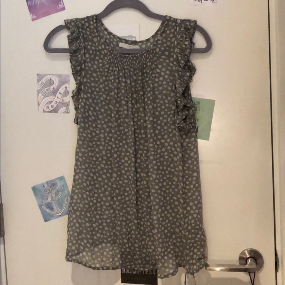 Sheer polka dot blouse by Eliot (Anthropologie)